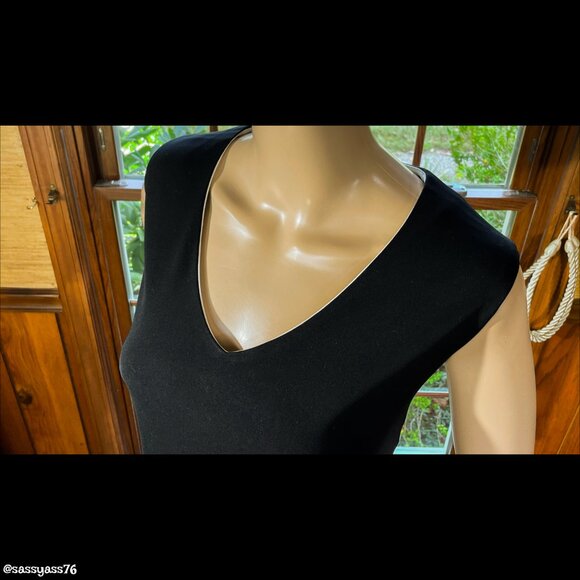 ▪️VTG▪️LIZ CLAIBORNE▪️2-Piece Black & White Sleeveless Maxi Dress & Jacket Set - Picture 6 of 8